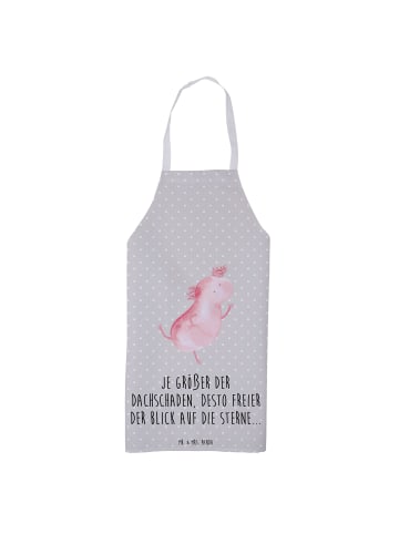 Mr. & Mrs. Panda Schürze Axolotl Tanzen mit Spruch in Grau Pastell