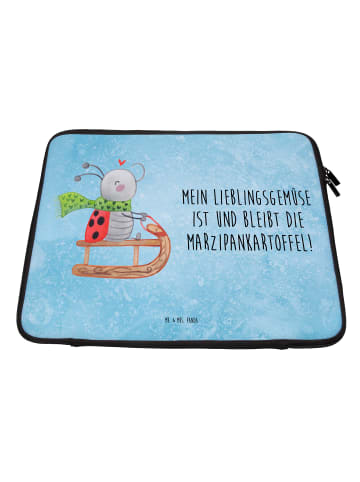 Mr. & Mrs. Panda Laptop Tasche Smörle Rodeln mit Spruch in Eisblau