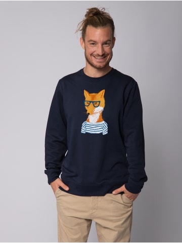 wat? Apparel Sweatshirt Fuchs in Dunkelblau