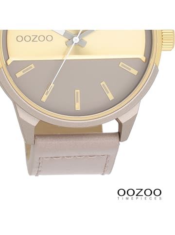 Oozoo Analog-Armbanduhr Oozoo Timepieces taupe, braun extra groß (ca. 48mm)