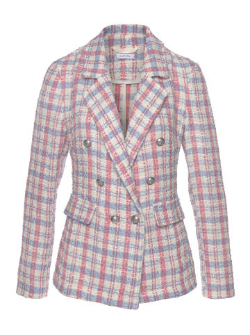 LASCANA Kurzblazer in creme-blau-pink kariert