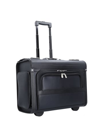 Dermata 2 Rollen Pilotentrolley 37 cm Laptopfach schwarz