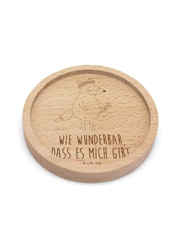 Mr. & Mrs. Panda Holz Untersetzer Fuchs Blumen mit Spruch in Transparent