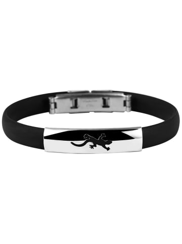 Adeliás Unisex Armband – Armreif aus Kautschuk Ø 6,5 cm cm in schwarz
