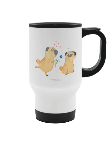 Mr. & Mrs. Panda Kaffeebecher Mops Verliebt ohne Spruch in Weiß