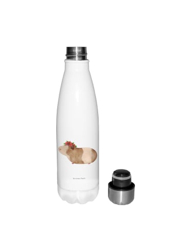 Mr. & Mrs. Panda Isolierte Trinkflasche Meerschweinchen Weisheit... in Weiß