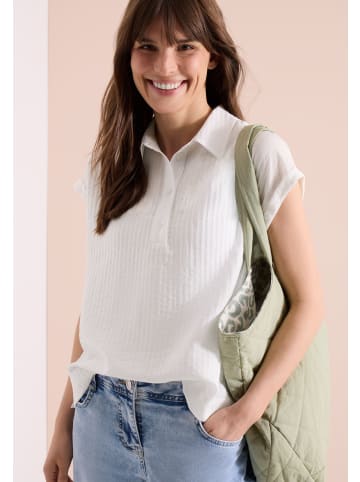 Cecil Solid Collar Bluse in Vanilla White