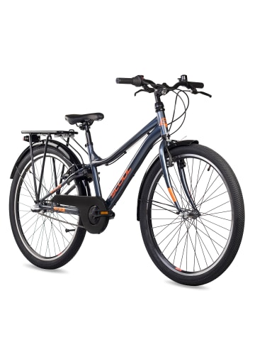 S'COOL Kinderfahrrad - troX 26 Zoll 3-Gang | ab 10 Jahre - Dark Grey/Orange
