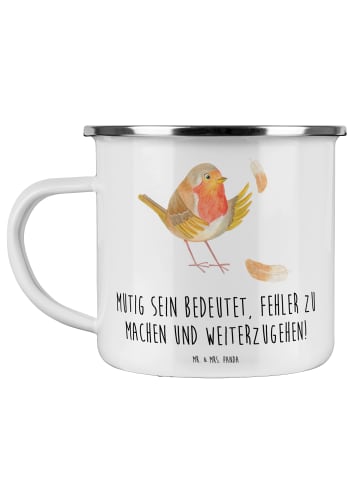 Mr. & Mrs. Panda Emaille Tasse Fehler machen Lernen mit Spruch in Weiß