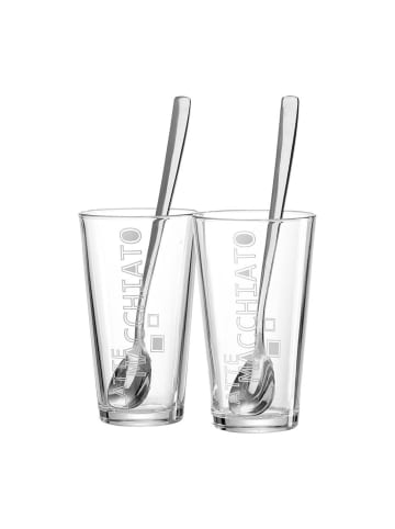 Ritzenhoff & Breker 2er Set Latte Macchiato Gläser + Löffel Lena 350 ml in transparent