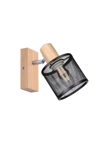 ZMH Deckenleuchte in Schwarz 1-flammige E14 Holz Modern Küchelampe