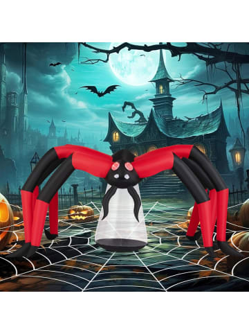 COSTWAY Halloween Spinne 313cm aufblasbar mit LED in Schwarz