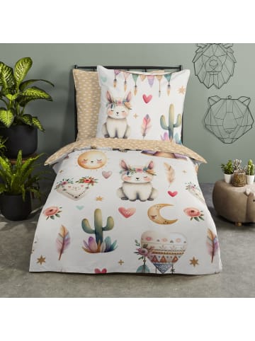 Good Morning Renforcé Kinder-Wendebettwäsche in hellbraun