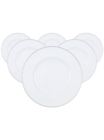 Villeroy & Boch 6er Set Speiseteller Anmut Platinum No. 1 in ø 27,7 cm in weiß
