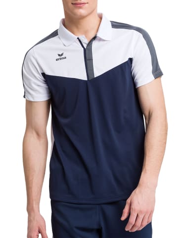 erima Herren Squad Poloshirt in weiss/new navy/slate grey