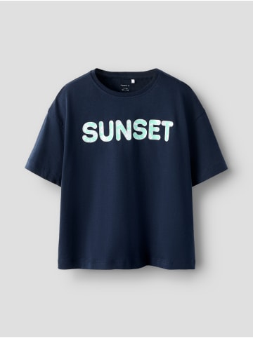 name it Bedrucktes Rundhals T-Shirt Nkfvonaya in dark sapphire