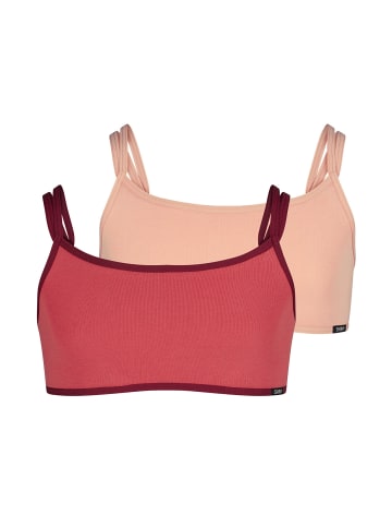 Skiny Bustier 2er Pack in Rot/Rosa