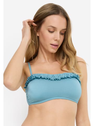 LASCANA Bandeau-Bikini-Top in grau-blau