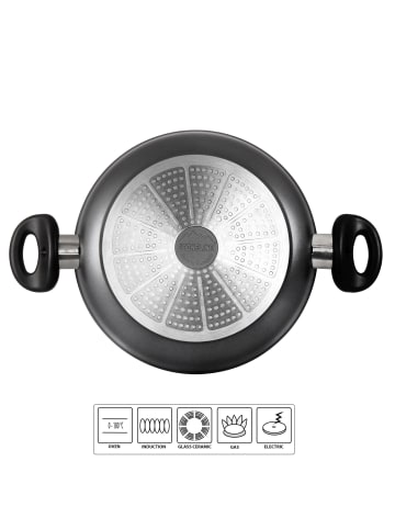 Stoneline Servierpfanne in Schwarz (Griff-abnehmbar)