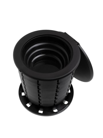 camry 3-in1 Camping-Toilette, Reisehocker, Abfalleimer in Schwarz