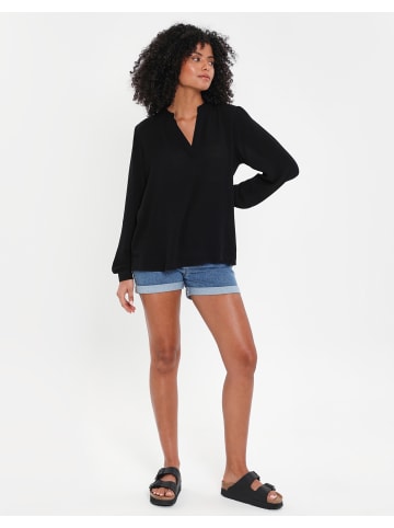 Threadbare Hemdbluse THB Catheryn V Neck Blouse in Black