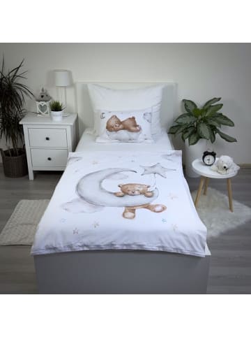 COFI 1453 Baby Bettwäsche Teddy Bear Moon 100x135 cm Baumwolle Set mit in Mehrfarbig