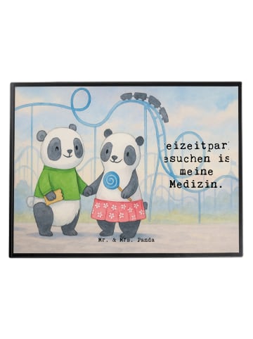 Mr. & Mrs. Panda Schreibunterlage Pandas Freizeitpark besuchen D... in Weiß