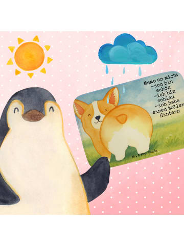 Mr. & Mrs. Panda Badeteppich Corgi Po Design mit Spruch in Weiß