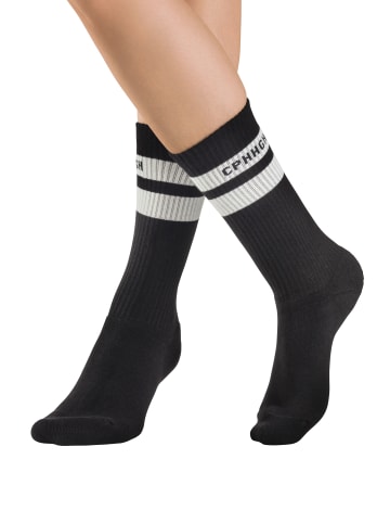 Copenhagen Studios Tennissocken in 1x schwarz, 1x off white, 1x grau meliert