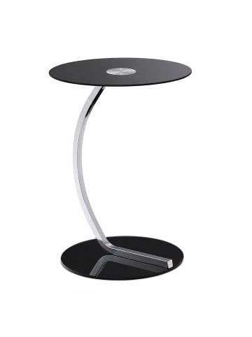 relaxdays Beistelltisch Glas in Schwarz