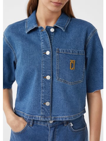 comma CI Bluse kurzarm in Blau