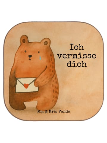 Mr. & Mrs. Panda Untersetzer für Gläser Bär Vermissen Design mit... in Weiß