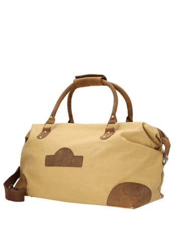 Dermata - Reisetasche Canvas/Leder Kombination 50 cm (brown) in braun