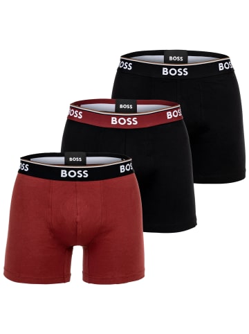 BOSS Boxershort 3er Pack in Schwarz/Weinrot