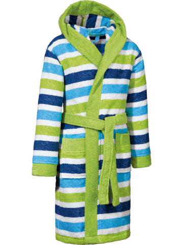 Erwin Müller Frottier Kinder-Bademantel mit Kapuze in grün
