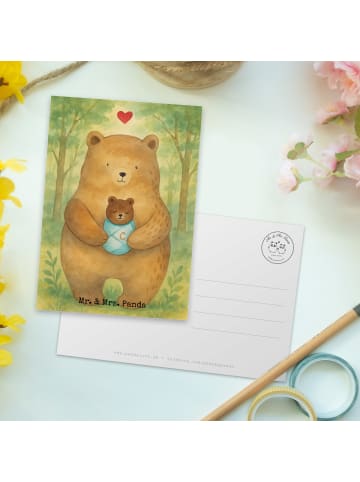 Mr. & Mrs. Panda Postkarte Bär Baby Design ohne Spruch in Weiß