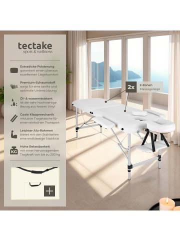 tectake 2 Zonen Massageliege  205 x 95 x 89 cm, weiß