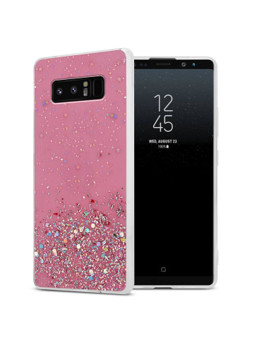 cadorabo Hülle für Samsung Galaxy NOTE 8 Glitter in Rosa mit Glitter
