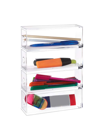 relaxdays Make-Up Organizer 4 Schubladenboxen in Transparent