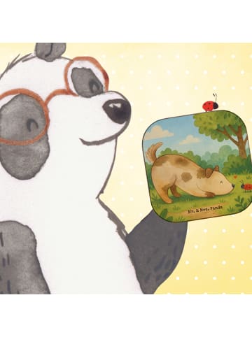 Mr. & Mrs. Panda Glas-Untersetzer Hund Marienkäfer Design ohne S... in Weiß