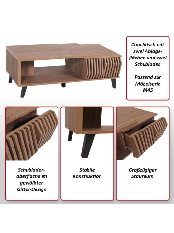 MCW Couchtisch M45 3D-Design Schubladen, Standard