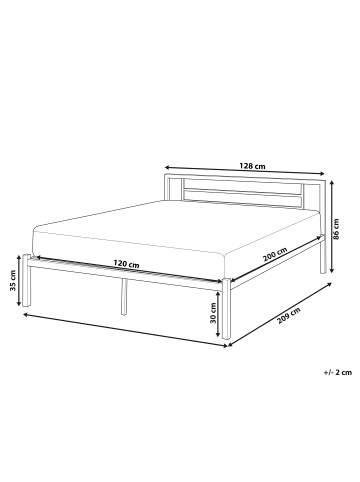 Beliani 2-tlg Doppelbett CUSSET in Schwarz