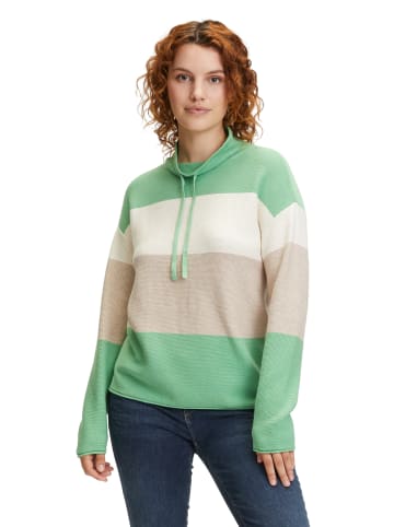 BETTY & CO Strickpullover mit Color Blocking in Green-Nature