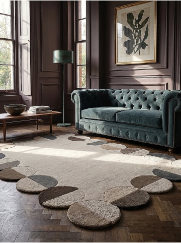 KADIMA DESIGN Teppich Wolle Handgetuftet HALLEIN Geometrisch Wohnzimmer in Erdtöne