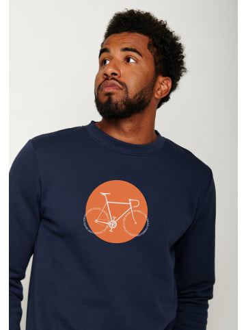 GreenBomb Sweatshirt Bike Slogan in Marineblau