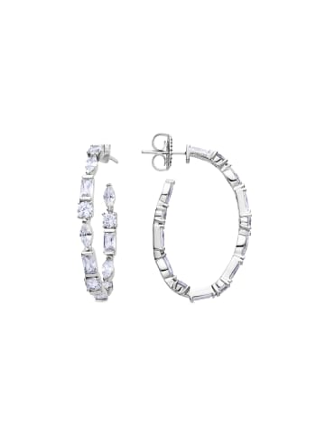 Luxenter Ohrringe aus 925er Sterlingsilber mit glänzendem Zirkonia, rhodiniert – Grimchi