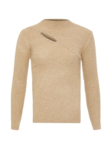 bling bling by leo Damen Strickpullover in Dunkelbeige