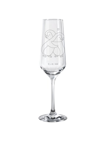 Mr. & Mrs. Panda Sektglas Pinguine Kuscheln ohne Spruch in Transparent