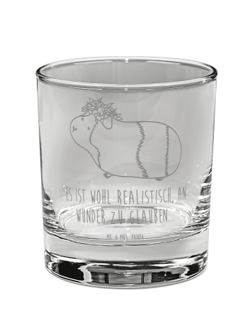 Mr. & Mrs. Panda Whiskey Glas Meerschweinchen Weisheit mit Spruch in Transparent