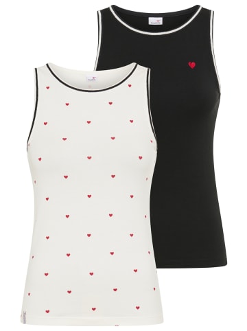 Kangaroos Trägertop in Offwhite+schwarz